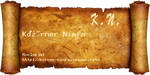 Körner Nimfa névjegykártya
